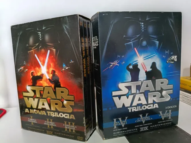 Box DVDs Star Wars Trilogia e Nova Trilogia