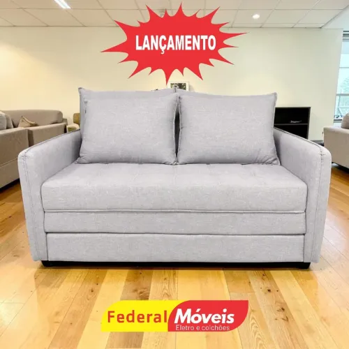 Sofá Cama Lançamento 1,55m Linho - Temos Crediário