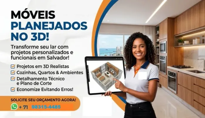 Projetista de móveis planejados com plano de corte