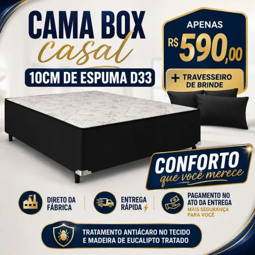 Cama Box casal 10cm D33