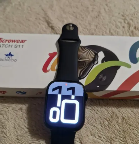Smartwatch Microwear S11 - Lançamento Serie 11 - Liga e Atende Chamada - Preto