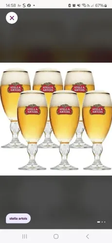Jogo 6 tacas stella Artois 