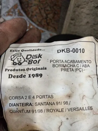 BORRACHA DE VEDAÇÃO PORTA DIANTEIRA SANTANA 91 A 98 NOVA