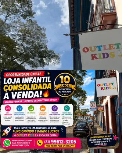 LOJA INFANTIL CONSOLIDADA À VENDA