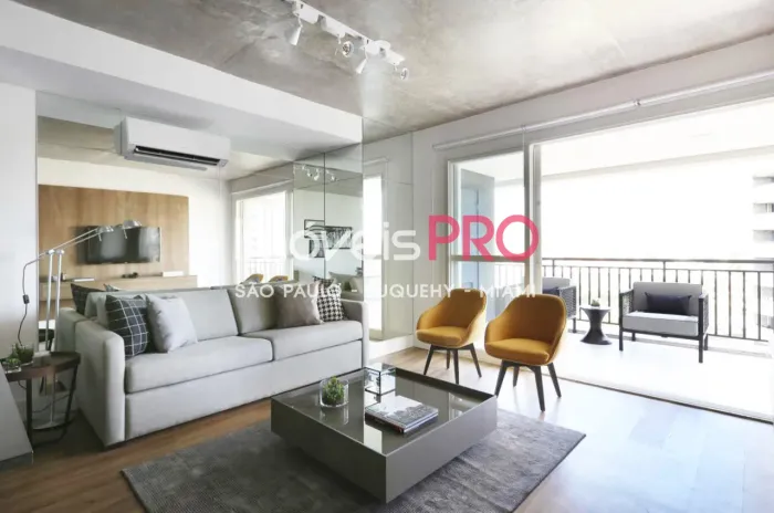Apartamento no Brooklin mobiliado e com ar condicionado na sala e no quarto