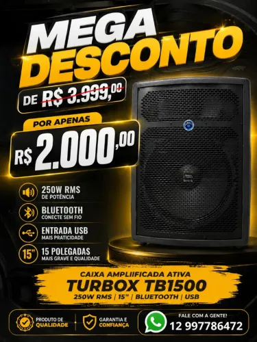 Caixa Ativa Turbobox 1500 com Bluetooth