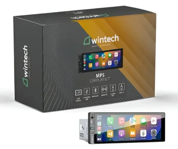 Central multimídia 1 din / car play e Android auto 6.7"