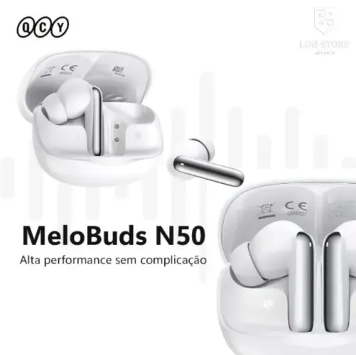 Fone de Ouvido QCY N50 ANC Melobuds Sem Fio Bluetooth 5.4 Modo Transparência 28 Horas