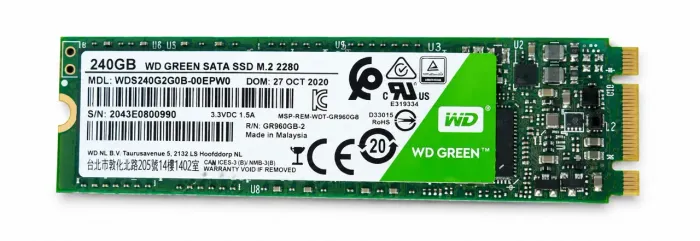 SSD WD Green M.2 SATA 240GB - Ótimo Estado de Conservação