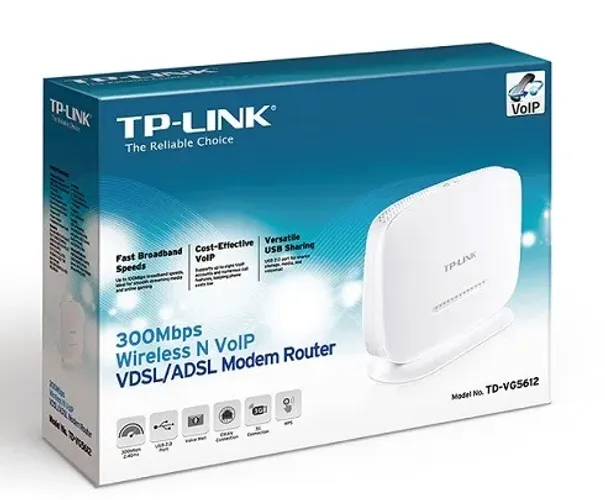 TP-LINK WIFI MODEM VDSL/ADSL VOIP ROUTER TD-VG5612 300MBPS