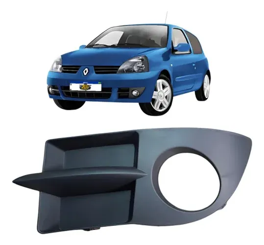 Grade Moldura Farol Milha Clio 2006 A 2012 C/furo Esquedo Preto Esquerdo