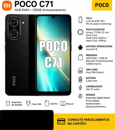 Celular Xiaomi Poco c71 4/128gb novo