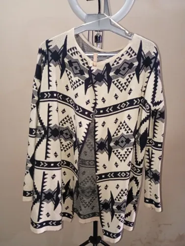 Cardigan alongado étnico algodão H&M - Tamanho P