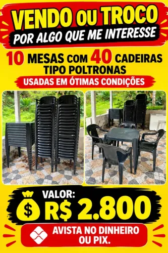 Jogo de mesa com cadeiras