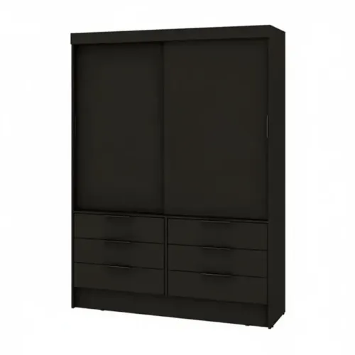 Guarda Roupa África Preto Fosco Novo