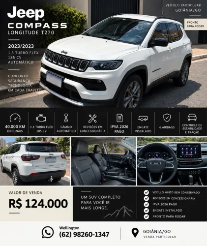 Jeep Compass Long. T270 1.3 TB 4X2 Flex AUT 2023