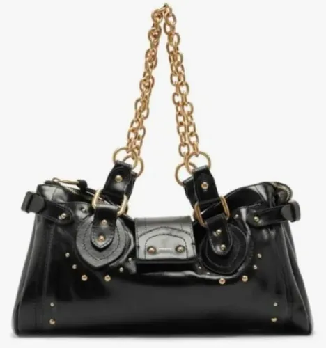 Bolsa Arezzo Couro Tiracolo Ribites <br>Bolsa Tiracolo Marrom Couro Média Rebites | Arezzbolo
