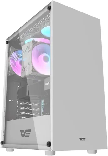 Gabinete PC branco torre atx darkFlash com caixa 
