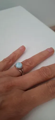 Anel de Prata com Pedra Azul