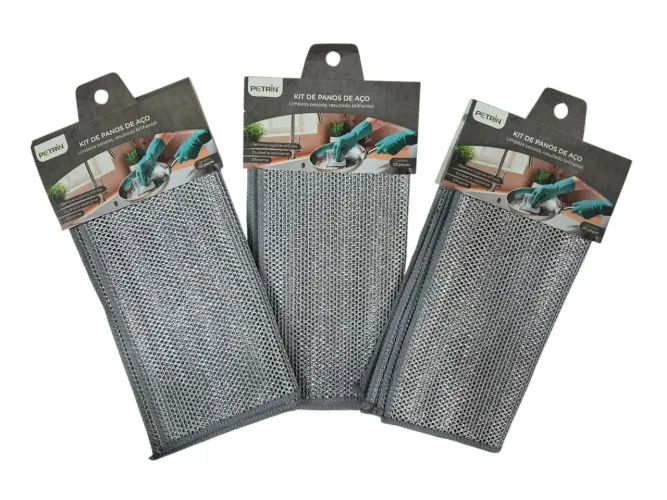 KIT PANO DE ACO 3 PCS 2525CM<br><br>REF: RD1823<br><br>? R$ 19,90 V