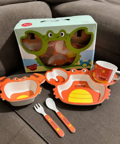 Kit Refeição Infantil Bebê 5 Peças Prato Copo Colher<br>Entregamos <br>60? ?