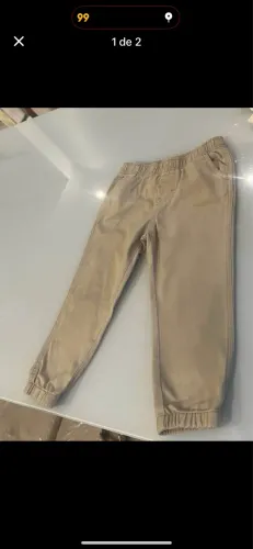 Calça Sport fino caqui infantil veste 3 anos 