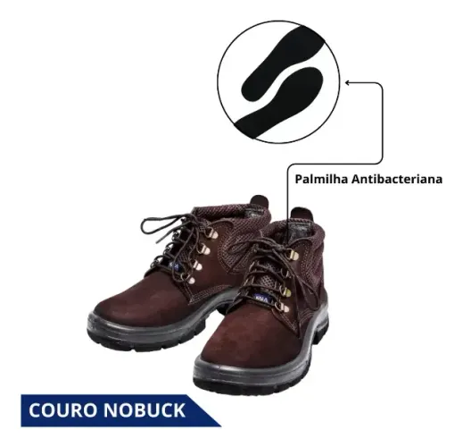 BOTINA AMARRAR COURO NOBUCK CAFE - KALA - Diversas numerações