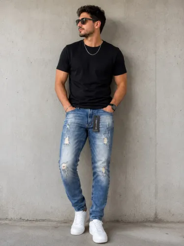 Calça Jeans jogador masculina