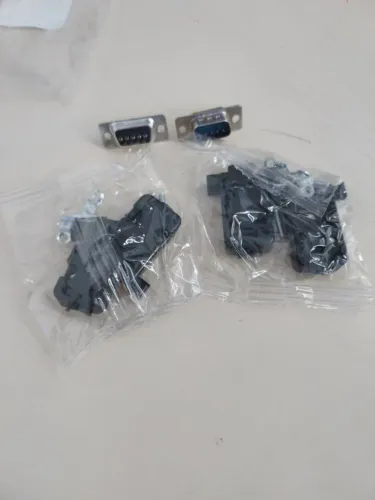 2 PEÇAS -CONECTOR DB9 FÊMEA+MACHO COM CAPA PRETA