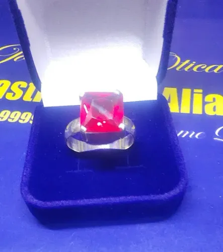 Anel Pedra Zircônia Peso 5.70 Gramas 12 x 12  mm                                          