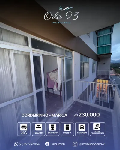 CORDEIRINHO, ORLA 23 IMOBILIÁRIA VENDE! Ap. com vista livre a apenas 1 quadra da Praia