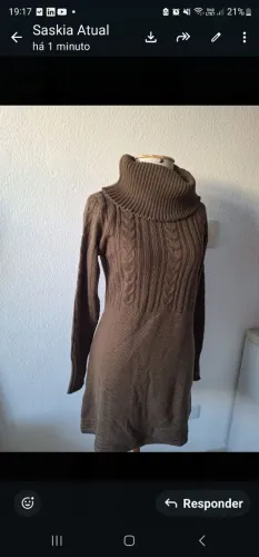 Vestido Inverno Lã Tam:M- NOVO