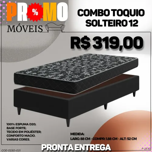Cama completa solteiro base + Colchão