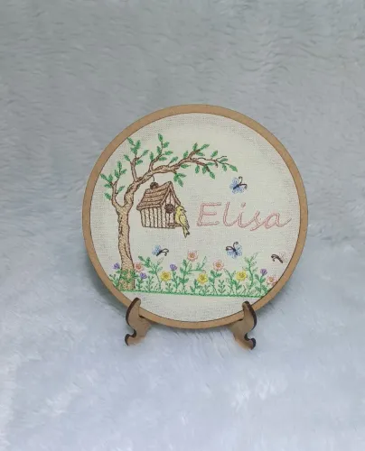 Bastidor/Quadro bordado personalizado 