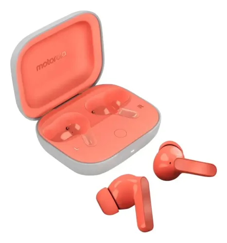 Fone Bluetooth Moto Buds Motorola (Coral / Laranja) - Novo Lacrado