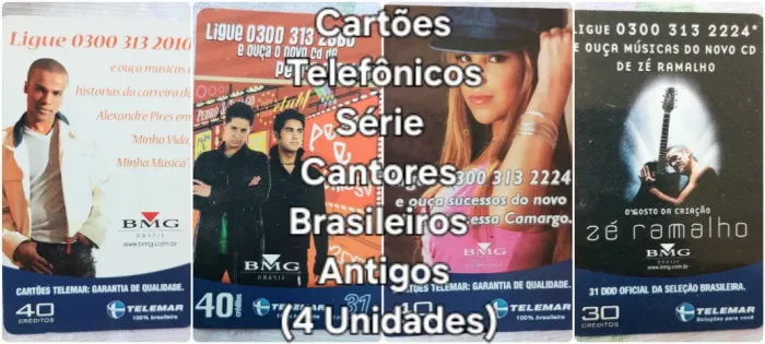 Cartões Telefônicos Série Cantores Brasileiros Antigos
