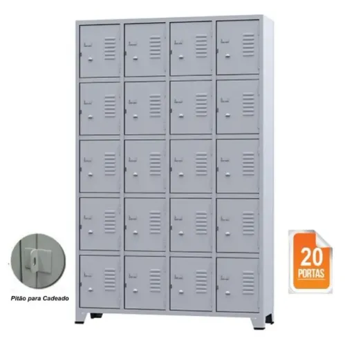 Roupeiro de Aço 20 portas Pequenas - 1,96×1,23×0,36m - CZCZ - AMAPA - 10109