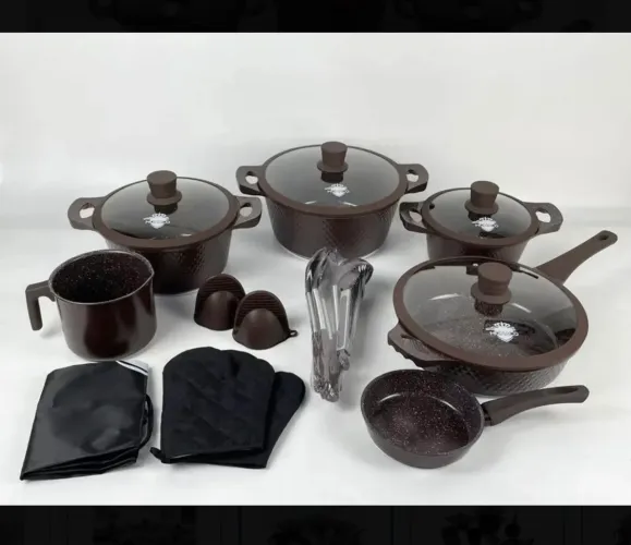 Kit De Panelas Premium Antiaderente Cerâmico 20 Peças Mônaco