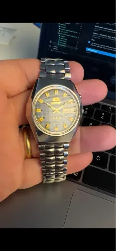 Relógio Orient 3 estrelas automático azul texturizado