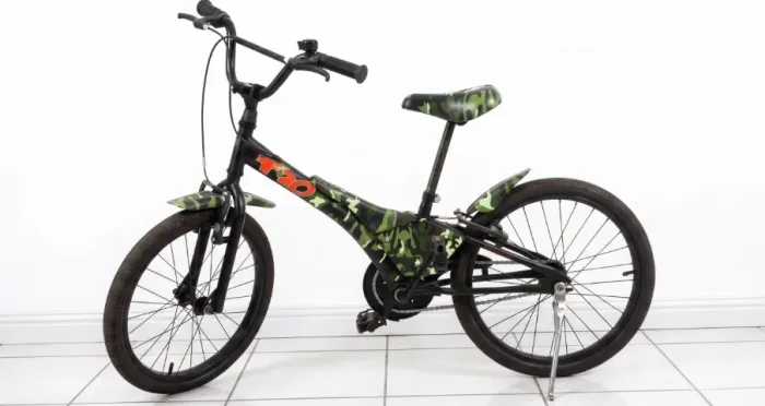 Bicicleta Infantil Groove T20 Aro 20 - Estilo Camuflado Preto/Verde