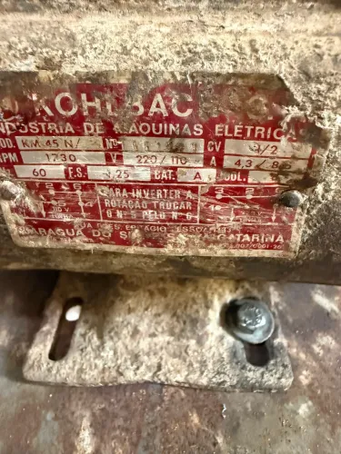 Motor elétrico 1/2 cavalo bivolt 220v ou 110v