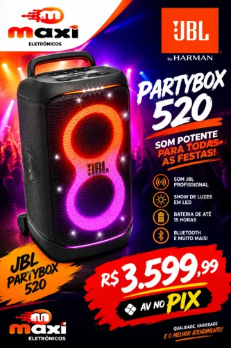 Caixa de Som para Festas JBL PartyBox 520