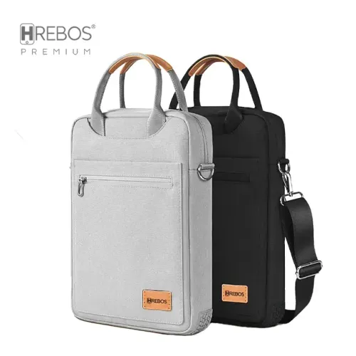 Bolsa para Notebook 13,9" c/ Alça Removível Cinza/Preto - Hrebos
