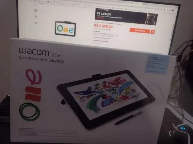 Mesa digitalizadora Wacom one Display, nova, desenhe na tela