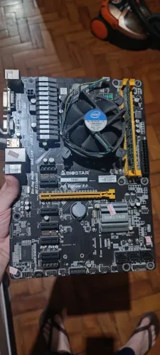 Kit Mineração de Criptomoedas Placa Mãe Biostar Tb 85 + Intel Pentium G3250