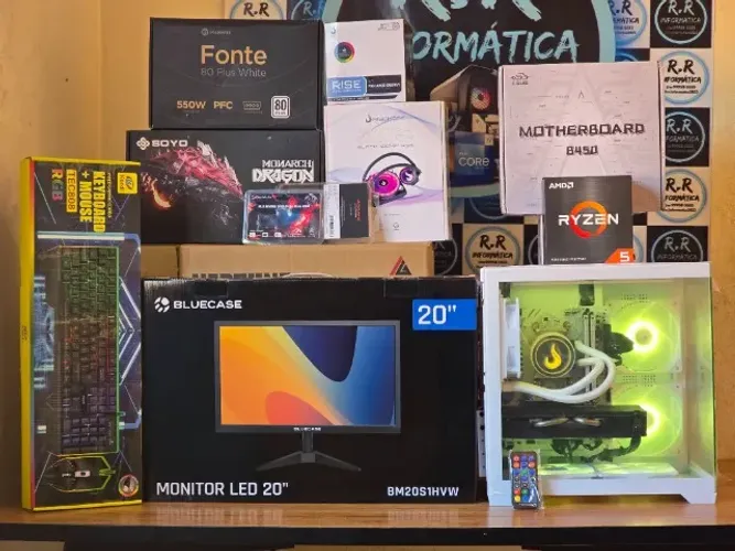 PC Gamer RGB Ryzen5 Novo Zero e Monitor