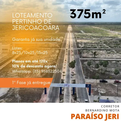 LOTEAMENTO PARAÍSO JERI - PARCELAS A PREÇO POPULAR