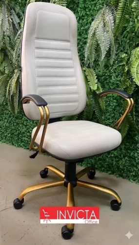 CADEIRA PRESIDENTE DOURADA PARA ESCRITÓRIO/HOME OFFICE