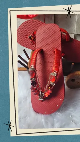 Lote chinelo havaianas original customizada l para revenda