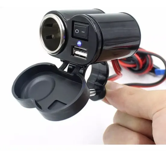 Carregador tomada USB para moto